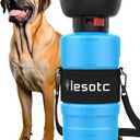 lesotc Dog Water Bottle, Portable Pet Water Dispenser, Leak Proof Travel Squeeze Water Bottle for Dogs, Puppy Essentials Dog Stuff Accessories for Outdoor Walking, Hiking, BPA-Free, Lightweight (34 Ounces, 3rd Gen Upgraded Blue)