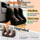 Upgraded Full Body Massage Mat with Foot Massager,Portable 16D Electric Shiatsu Full Body Massage Mat for Neck Back Foot Calf with,3-Speed Adjustable Neck Height Seat Massager