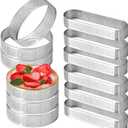 Uncle Jack 12 Pcs Stainless Steel Tart Rings, 3.15 inch + 5 inch Perforated Tart Rings for Baking, Perfect for Small Fruit Crust, French Dessert, Cake (Circle and Oval)