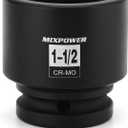 MIXPOWER 3/4" Drive Shallow Impact Socket, CR-MO, 1-1/2", SAE, 6 Point, Axle Nut Impact Grade Socket for Easy Removal