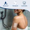Ceeport Transparent Film Dressing 4" x 4.75", 50 Packs Waterproof Wound Bandage Adhesive Patches, Wound Cover Patches for Post Surgical Shower, IV Shield, Tattoo Aftercare Bandage
