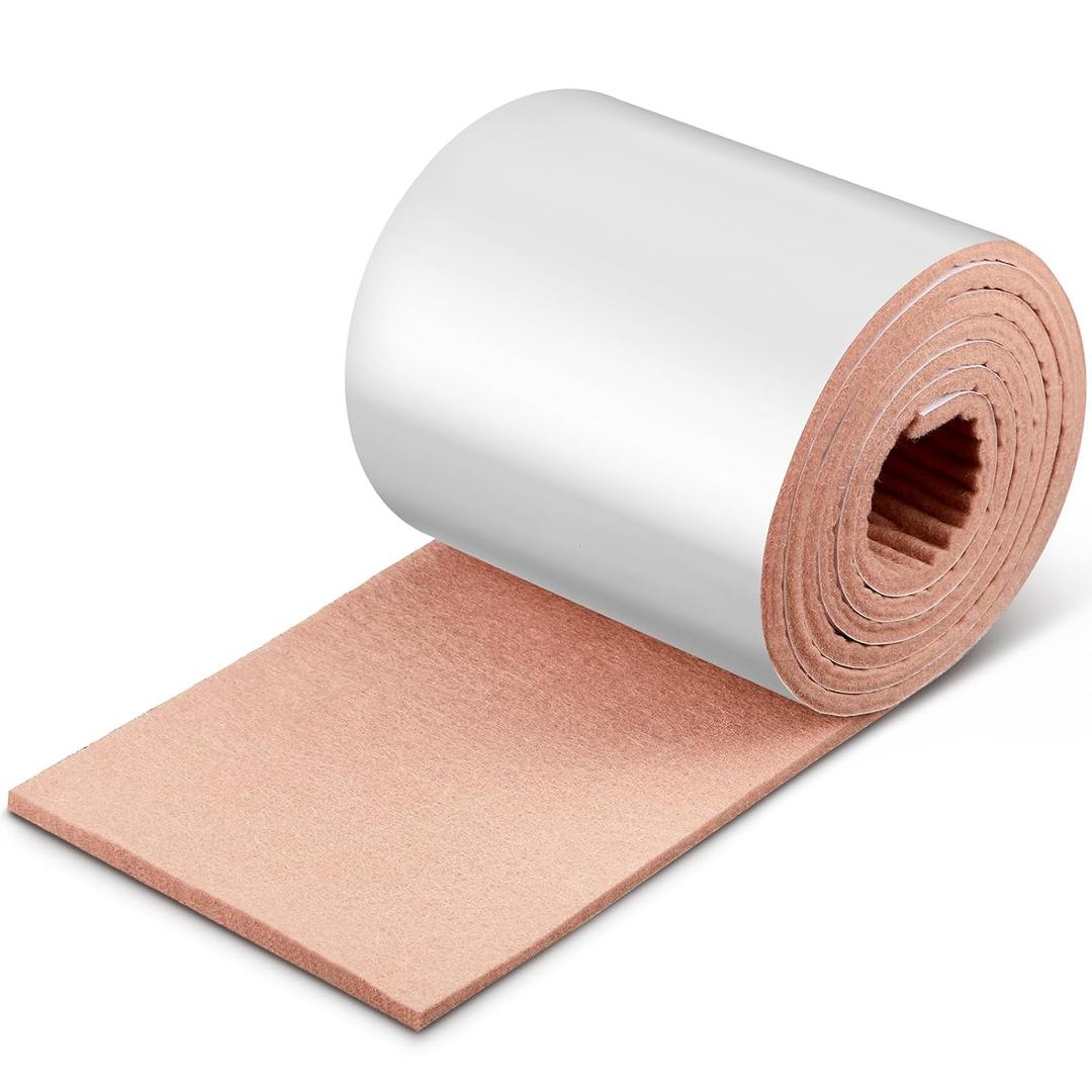 Jecery 1/4" x 6" x 2.5 Yard Adhesive Felt Roll, Self-Adhesive Padding Cushion for Foot, Comfort Padding for Pressure Relief Foot Support for Furniture Protection Splint Lining Cushioning Use(Beige)