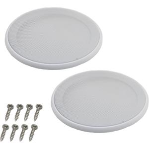 2pcs Round Ceiling Speaker Grill Covers for 8 Inch Speaker with Screws(White)