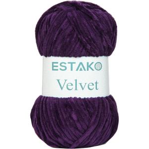 Estako Velvet Chenille Blanket amigurumi Yarn for Crocheting and Knitting Super Bulky 100 gr (132 yds) (1640 - Purple) (Pack of One, 1640 - Purple)