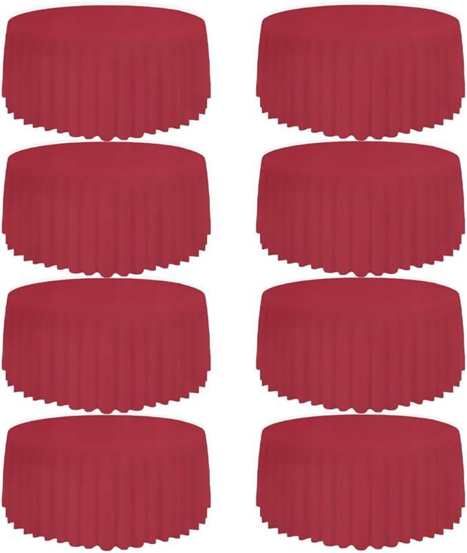 Round tablecloth for a round table. Red. 9*9 Ft. 8Pack