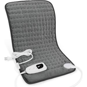 Deepsoon Heating Pad,Electric Heating Pads for Back,Neck,Moist Heating Pad for Abdomen Shoulder Knee Legs,Dry/Moist Heat&Auto Shut Off,Mother's Day Birthday for Men and Women,Dark Gray,24x12 Inch
