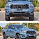 Front License Plate Frame for Ford Ranger 2019 2020 2021 2022 2023 NO Drill Front Bumper License Plate Holder Mounting Bracket Replace # KB3Z17A385A FO1068176