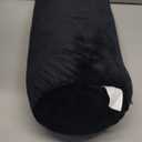 Bolster Pillow with Removable Velvet Cover, Round Cylinder Neck Roll Pillow for Head, Back, Leg Support, Decorative Bed and Couch Pillow 16 x 6 Inches (Black)