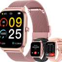 Smart Watch for Women Fitness Tracker: Rose Gold Bluetooth Make Answer Call Digital Mens watches Waterproof Run Smartwatch Android Phone iPhone Samsung Compatible Sleep Heart Rate Monitor Pedometer