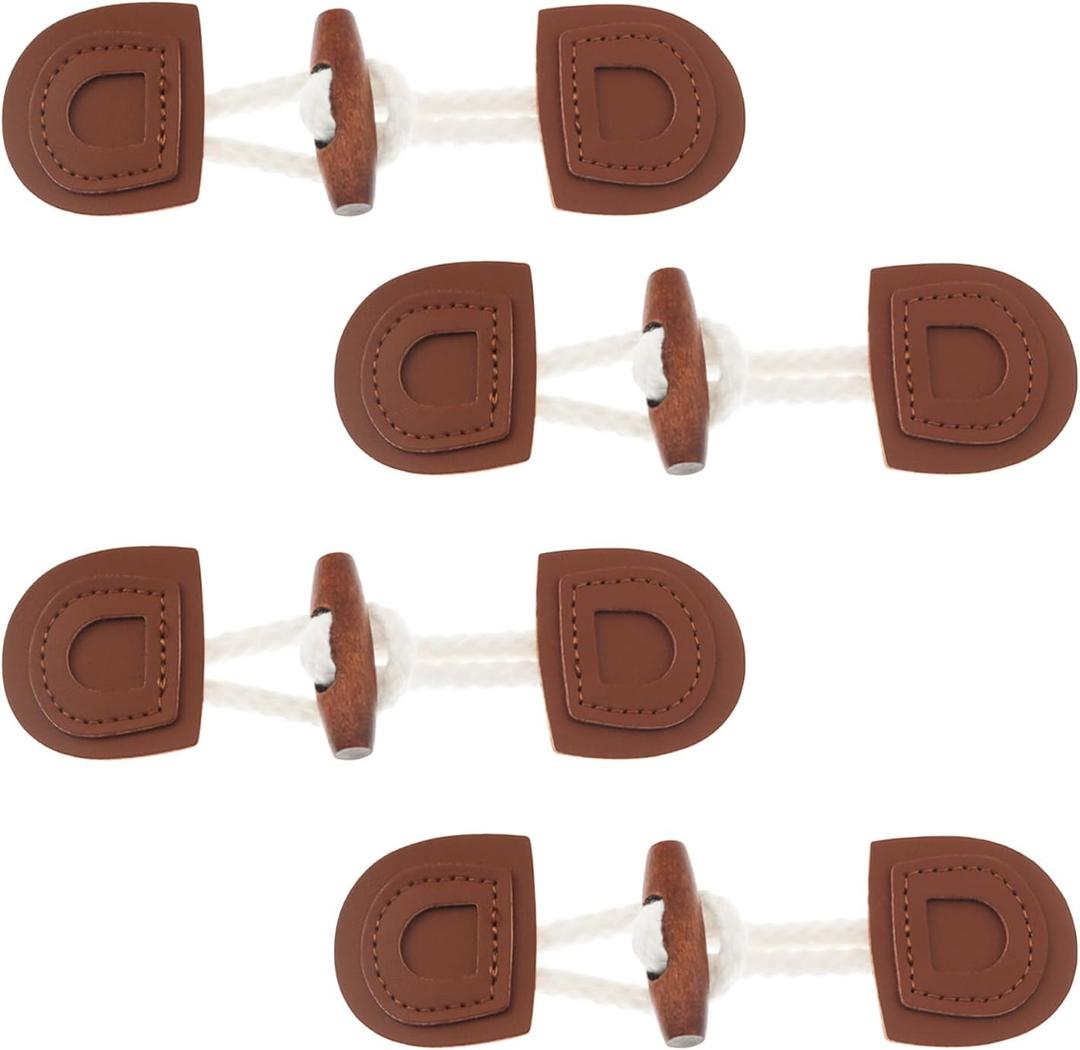 6 Pairs Sewn Leather Pair Buttons Brown Cowl Button Buttons Wooden Olive Pair Buttons Hundred Tops Decorative Buttons for Fixing Coat Coat Sweater Skirt Decorative Buttons