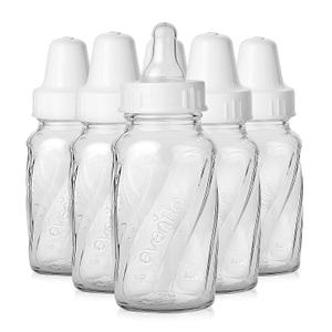 Evenflo Feeding Classic Glass, Twist Bottles, 4 Oz, 6 Bottles. (1 Count (Pack of 6))