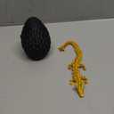 3D Printed Dragon Egg with Dragon - Black Egg with Gold Dragon - Large Flexible Fidget 3D Printed Toy, Gift Bag Filler, Desk Decoration, Party Favor, (12 Inch Dragon)