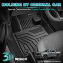 T TGBROS Floor Mats Custom Fit for 2007-2021 Toyota Tundra Accessories All Weather Protection TPE 2 Rows Floor Liners Set Non-Slip Black