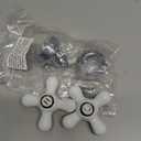 Enhon 2 Pcs Handle Set, Cross Arm Handle Compatible with Price Pfister Shower Valve, Hot and Cold, Fits 12 Point Broach Stem, Chrome Finish White