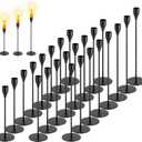 Giantree 24Pcs Black Candlestick Holder, 3 Size Tall Metal Candle Stands Holders Fit 0.75 Inch Thick Pillar Candles for Table Centerpiece Wedding Dinning Party Valentines Home Decor