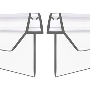 2-Pack Frameless Shower Door Bottom Seal (1/4'' X 39'') Clear Glass Shower Door Sweep Strip can Covers up to 23mm Gap - Stop Leaks (1/4''(6mm)-23mm)