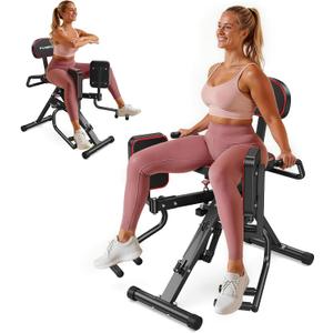 HA1 2-in-1 Hip Abductor and Adductor Machine, Glute & Inner Thigh Workout Equipment for Home Gym, Leg Workout and Booty Builder with 6 Adjustable Resistance Bands and Dual Foot Bar