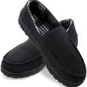 Shoeslocker Mens Slippers Microsuede Moccasin Memory Foam House Shoes, Size 13