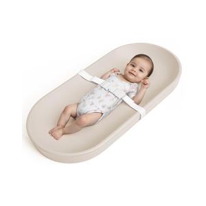 COMOMY Baby Changing Pad for Dresser - Wipeable Changing Pad with Restraining Belt, Waterproof, Soft, Lightweight and Portable, Easy to Clean for On The Go Diaper Change, Oatmeal-Colored