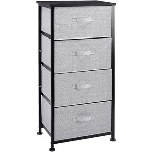 Amazon Basics Fabric 4-Drawer Storage Organizer Unit for Bedroom Closet, Black