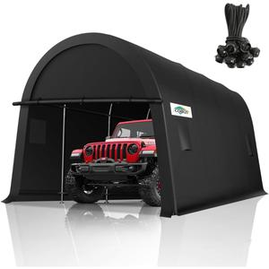 COBIZI Carport Canopy 12x20 Heavy Duty Portable Garage with Double Zippered Roll-up Doors & Vents, Large Space Car Canopy Car Tent Upgrade Waterproof for Cars, Boats, Trucks, Garden Tools, Gray
