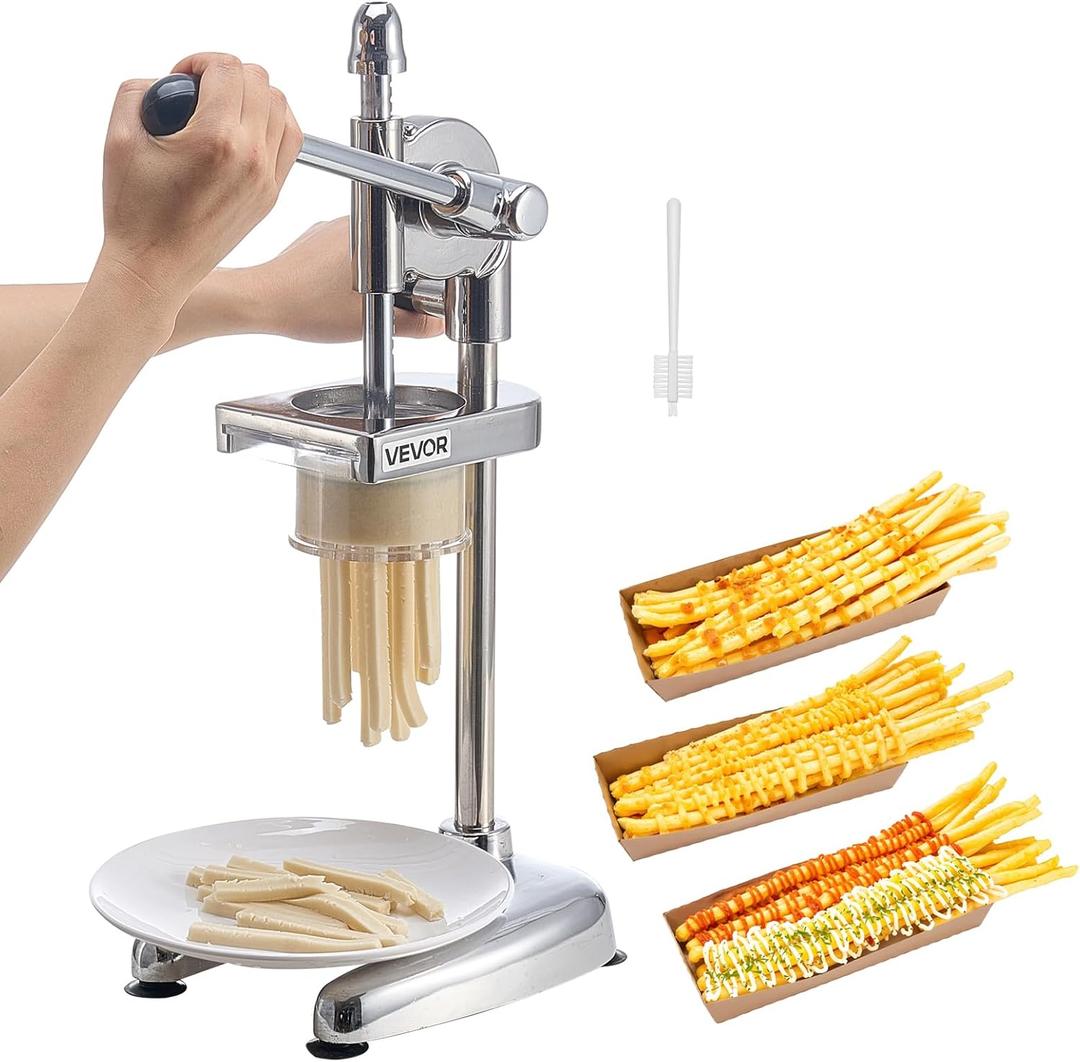 VEVOR Super long French Fry Squeezer, Commercial Fried Potato Strips Maker, Extra Long Japanese Style French Fries Maker with Pull-out Extruder, Manual Mashed Potato Extruder for Food Truck, Kitchen
