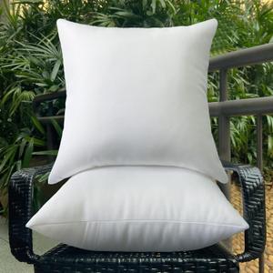 20 x 20 Outdoor Pillow Inserts Set of 2 Waterproof Throw Pillow Inserts for Couch Lager Lumbar Pillows for Bed Square Decorative Pillows White Sofa Pillow Indoor (20 Inch X 20 Inch)