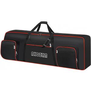 AKOZLIN 88 Key Keyboard Case, Padded Piano Bag with Handle and Adjustable Shoulder Straps, Large Portable Piano Keyboard Case, Soft Keyboard Gig Bag with Pockets for Accessories 57.5"x18"x6.75", For Full 88key-57.5"x18"x6.75"