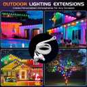 1.64FT Y-Splitter Permanent Outdoor Lights Extension Cable for GOVEE,Y-Shaped IP68 Waterproof Extension Cord with 3Pin Plug,Suitable with Govee H705A H705B H705C H706A H706B (1 MALE to 2 FEMALE)