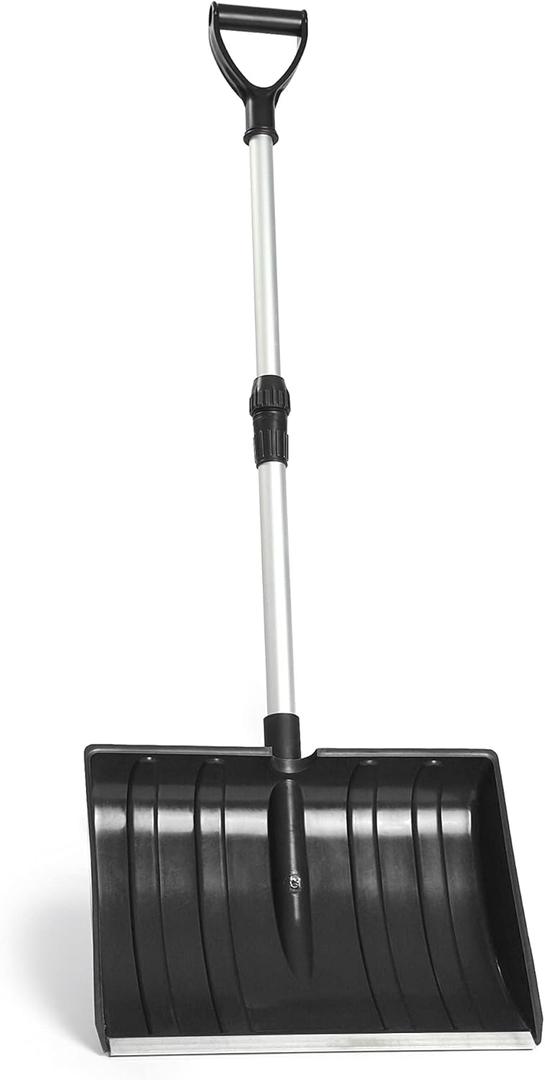 Meititi 47 Inch Portable Lightweight Snow Shovel with Ergonomic D-Grip,Non-Slip Sponge and Durable Aluminum Blade for Snow Removal,Long Large Capacity Shovel for Driveway,Outdoors,car Camping(Black)