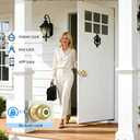 KLLOQUE Fingerprint Door Lock, Smart Fingerprint Door Knob with Lock, Biometric Door Locks with App Control & Key, Keyless Thumbprint Entry Door Locks for Bedroom, Front Door, Home, Apartment-Brass