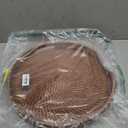 16.9 inch Rattan Tray, Round Wicker Tray with Cut-Out Handles, Woven Serving Tray for Dining/Coffee Table