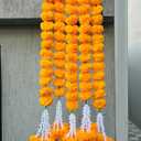 THE ART BOX Mango Yellow Marigold Garland Pack of 5 Pcs - 5 Feet Each Diwali Decorations Indian Wedding Decoration Artificial Fake Strand Flower Garland Christmas Backdrop Decor