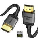 Silkland Certified Long 10K 8K HDMI 2.1 Cable 20ft, (Upgrade Braided) Ultra High Speed HDMI Cable [8K@60Hz, 4K@120Hz] 48Gbps, HDR, eARC, HDCP 2.2/2.3, Compatible for PS5/Xbox/Soundbar/Roku TV (Grey)