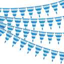 236 Feet Oktoberfest Bavarian Check Flag, Large Oktober fests Bavarian Pennant Banner for German Oktober fests Themed Party Favors Decoration