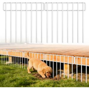 HIHADUUM 20Ft(L) X 13Inch(H) Animal Barrier Fence - 14 Pack White Garden Fence Animal Barrier Panels Metal No Dig Fence Panels Rustproof Border Fencing for Dog Rabbit Protection Yard Garden Outdoor