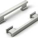 Cabinet Handles Kitchen Drawer Pulls and Knobs, 10Pack Brushed Satin Nickel 3inch Hole Center, Square Hardware for Bathroom Dresser (3inch(76mm) Hole Center, Brushed Nickle)