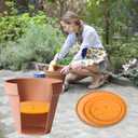 Lettry 2Pcs Planter Inserts for Large Pots, 18" Round Plastic Planter Insert with Drainage Holes for Place Inside Planters to Use Less Potting Soil for Tall Flower Pots Plant Containers (18inch)