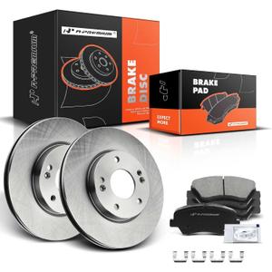 A-Premium 11.02 inch (280mm) Front Vented Disc Brake Rotors + Ceramic Pads Kit Compatible with Select Hyundai and Kia Models - Elantra, Elantra Coupe, Elantra GT, For Veloster, Forte, Forte Koup