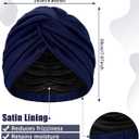 4 Pieces Turbans for Women Silk Satin Lined Turban Head Wrap Adjustable Twisted Headwrap Hair Cover Wrap(Retro Color)