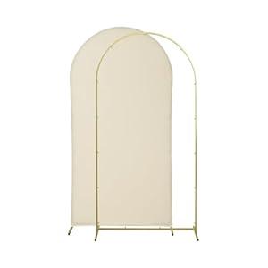 Gawicpy 5.9FT Wedding Arch Backdrop Stand, Metal Arch Backdrop Stand with Wedding Arch Cover, Arch Backdrop for Baby Shower, Birthday, Bridal, Anniversary, Graduation Garden Balloon Arch Decoration