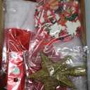 30 Pieces Mini Christmas Tree Skirt Mini Resin Christmas Ornament Miniature Christmas Tree Ornaments Santa Snowman Ornament with Glitter Star Tree Topper for Tree Decoration (Tree Topper in Gold)