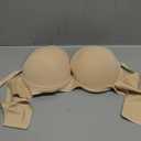 Push Up Thick Padded Plunge Underwire T Shirt Lace Bra Lift Support for Women Add One Cup (42C)