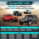 4 Door Hinge Assembly Kits Compatible with 2007-2018 Jeep Wrangler JK JKU Unlimited Rubicon Sahara, Fits Jeep Wrangler JK Inside and Outside, Jeep Wrangler JK Door Hinge 16PCS with 36 Bolts