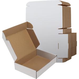 RLAVBL 9x6x2 Shipping Boxes Set of 50, White Small Corrugated Cardboard Box, Mailer Box