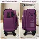 Underseater Carry-On Luggage Airline Approved with Spinner Wheels, 16 Inch Luggage with TSA Lock, Overnight Rolling Softside Suitcases for Women,Purple