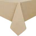 Romanstile 100% Waterproof PVC Tablecloth, Rectangle Oil Spill Proof Stain Resistant Vinyl Table Cloth, Wipe Clean Plastic Table Covers for Kitchen/Dining/Parties - 54 x 108 Inch, Khaki (54*108 Inch)