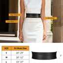 VONMELLI Elastic Wide Belts for Women Dresss Leather Stretchy Waist Belt Fashion Ladies Corset Belts (Fit Waist Size 33"-37", Brown)