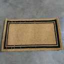 Welcome Doormats, Natural Coco Coir Mats with Non-Slip PVC Backing, Indoor Outdoor Mats for Home & Office, Floor Mats for Door Decor, Plain Entry Mat with Border, Beige & Black, 30"x17"
