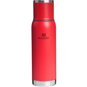 Stanley Adventure-To-Go Vacuum Bottle 1.1 qt | Wide Mouth with Leakproof Cup Lid | Keep Drinks Hot or Cold | Packable for Travel | Insulated Stainless Steel Thermal Bottle | BPA-Free | Chili Red